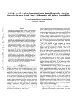 QBD-RankedDataGen: Generating Custom Ranked Datasets for Improving Query-By-Document Search Using LLM-Reranking with Reduced Human Effort