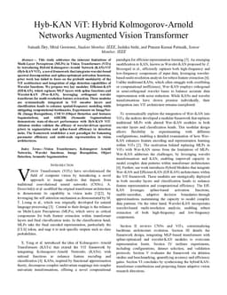 Hyb-KAN ViT: Hybrid Kolmogorov-Arnold Networks Augmented Vision Transformer