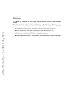 A Proposal for Evaluating the Operational Risk for ChatBots based on Large Language Models