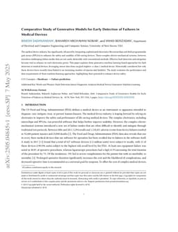 Comparative Study of Generative Models for Early Detection of Failures in Medical Devices