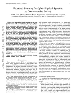 Federated Learning for Cyber Physical Systems: A Comprehensive Survey