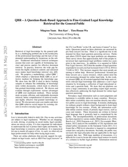 QBR: A Question-Bank-Based Approach to Fine-Grained Legal Knowledge Retrieval for the General Public