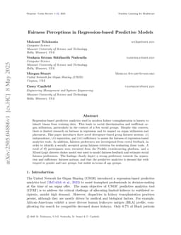 Fairness Perceptions in Regression-based Predictive Models
