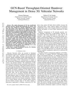 GCN-Based Throughput-Oriented Handover Management in Dense 5G Vehicular Networks