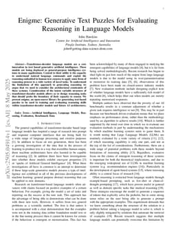 Enigme: Generative Text Puzzles for Evaluating Reasoning in Language Models