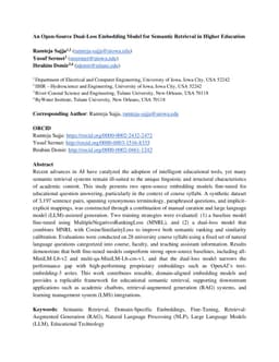 An Open-Source Dual-Loss Embedding Model for Semantic Retrieval in Higher Education