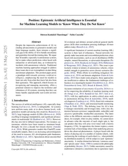 Position: Epistemic Artificial Intelligence is Essential for Machine Learning Models to Know When They Do Not Know