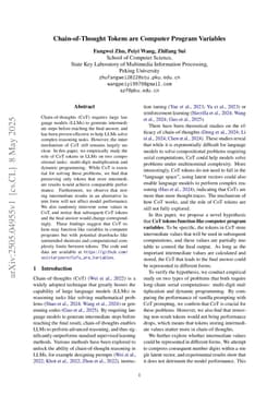 Chain-of-Thought Tokens are Computer Program Variables