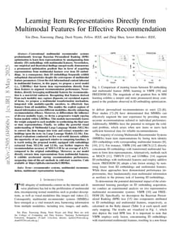 Learning Item Representations Directly from Multimodal Features for Effective Recommendation