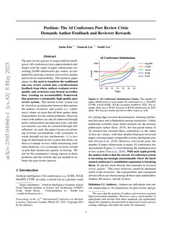 Position: The AI Conference Peer Review Crisis Demands Author Feedback and Reviewer Rewards