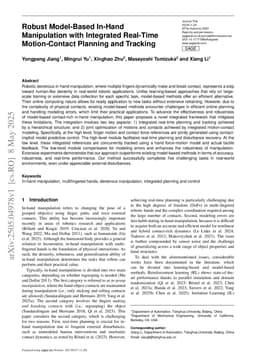 Robust Model-Based In-Hand Manipulation with Integrated Real-Time Motion-Contact Planning and Tracking