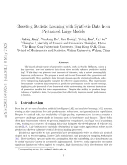 Boosting Statistic Learning with Synthetic Data from Pretrained Large Models