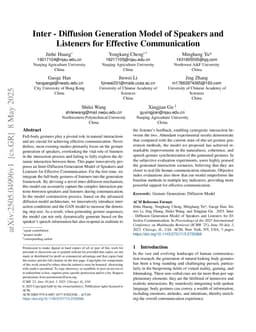 Inter-Diffusion Generation Model of Speakers and Listeners for Effective Communication
