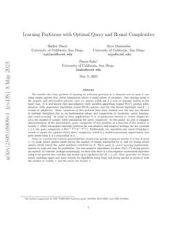 Learning Partitions with Optimal Query and Round Complexities