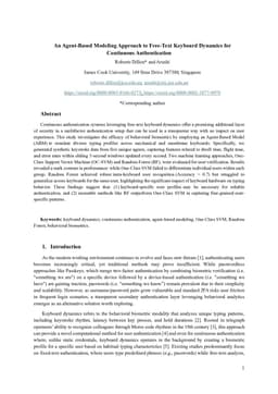 An Agent-Based Modeling Approach to Free-Text Keyboard Dynamics for Continuous Authentication