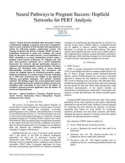 Neural Pathways to Program Success: Hopfield Networks for PERT Analysis