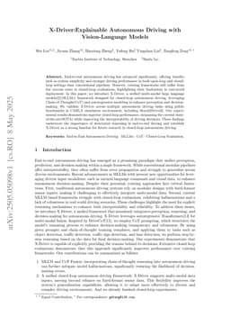 X-Driver: Explainable Autonomous Driving with Vision-Language Models