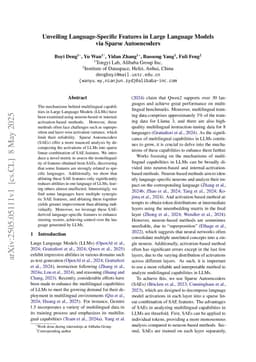 Unveiling Language-Specific Features in Large Language Models via Sparse Autoencoders