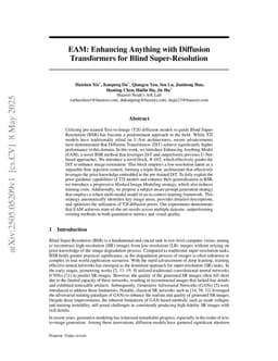 EAM: Enhancing Anything with Diffusion Transformers for Blind Super-Resolution