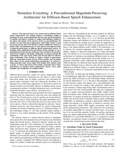 Normalize Everything: A Preconditioned Magnitude-Preserving Architecture for Diffusion-Based Speech Enhancement