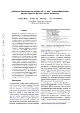 QualBench: Benchmarking Chinese LLMs with Localized Professional Qualifications for Vertical Domain Evaluation