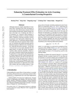 Enhancing Treatment Effect Estimation via Active Learning: A Counterfactual Covering Perspective