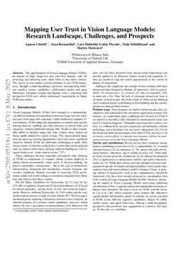 Mapping User Trust in Vision Language Models: Research Landscape, Challenges, and Prospects