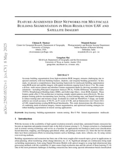 Feature-Augmented Deep Networks for Multiscale Building Segmentation in High-Resolution UAV and Satellite Imagery