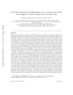 Joint Super-Resolution and Segmentation for 1-m Impervious Surface Area Mapping in China's Yangtze River Economic Belt