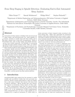 From Sleep Staging to Spindle Detection: Evaluating End-to-End Automated Sleep Analysis