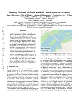 Denoising Diffusion Probabilistic Models for Coastal Inundation Forecasting
