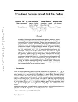 Crosslingual Reasoning through Test-Time Scaling
