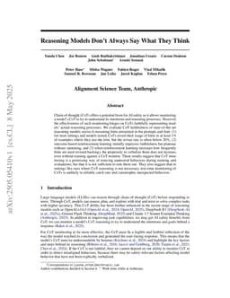 Reasoning Models Don't Always Say What They Think