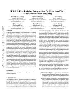 DPQ-HD: Post-Training Compression for Ultra-Low Power Hyperdimensional Computing