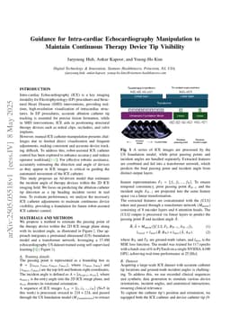 Guidance for Intra-cardiac Echocardiography Manipulation to Maintain Continuous Therapy Device Tip Visibility