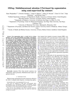 OXSeg: Multidimensional attention UNet-based lip segmentation using semi-supervised lip contours