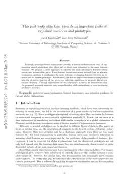 This part looks alike this: identifying important parts of explained instances and prototypes
