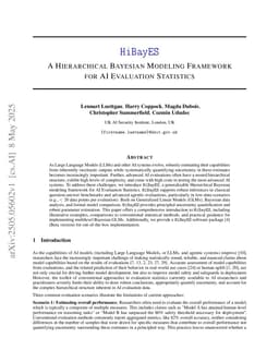 HiBayES: A Hierarchical Bayesian Modeling Framework for AI Evaluation Statistics