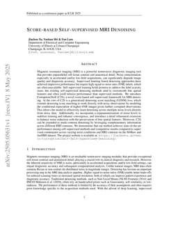 Score-based Self-supervised MRI Denoising