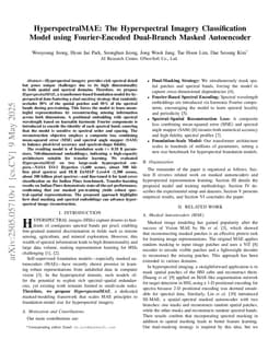 HyperspectralMAE: The Hyperspectral Imagery Classification Model using Fourier-Encoded Dual-Branch Masked Autoencoder