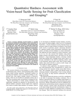 Quantitative Hardness Assessment with Vision-based Tactile Sensing for Fruit Classification and Grasping