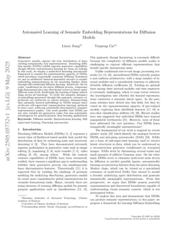 Automated Learning of Semantic Embedding Representations for Diffusion Models