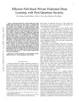 Efficient Full-Stack Private Federated Deep Learning with Post-Quantum Security