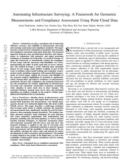 Automating Infrastructure Surveying: A Framework for Geometric Measurements and Compliance Assessment Using Point Cloud Data