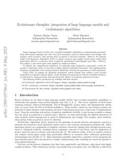Evolutionary thoughts: integration of large language models and evolutionary algorithms