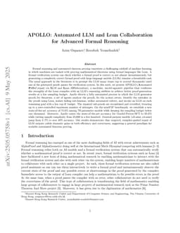APOLLO: Automated LLM and Lean Collaboration for Advanced Formal Reasoning