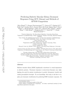 Predicting Diabetic Macular Edema Treatment Responses Using OCT: Dataset and Methods of APTOS Competition