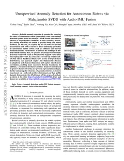 Unsupervised Anomaly Detection for Autonomous Robots via Mahalanobis SVDD with Audio-IMU Fusion