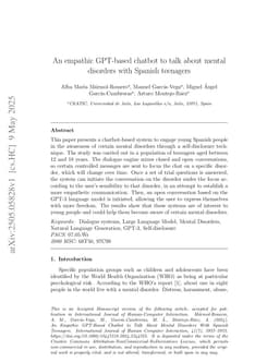 An empathic GPT-based chatbot to talk about mental disorders with Spanish teenagers
