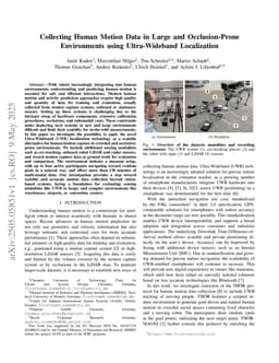 Collecting Human Motion Data in Large and Occlusion-Prone Environments using Ultra-Wideband Localization